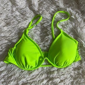 Xhilaration Neon green bikini swimsuit top with underwire